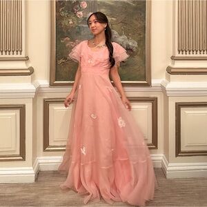 XS Vintage Pink Swishy Princess Dress